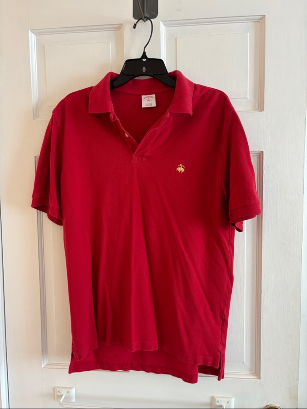 Brooks Brothers Red Polo with Gold Embroidered Logo